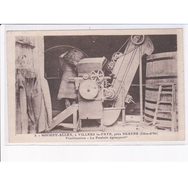 VILLERS-la-FAYE: vinification, le fouloir égrappoir - état
