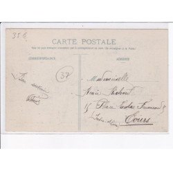 SAINTE-MAURE: comice de ste-maure, 1907, le groupe des cyclistes et le char des nations - très bon état