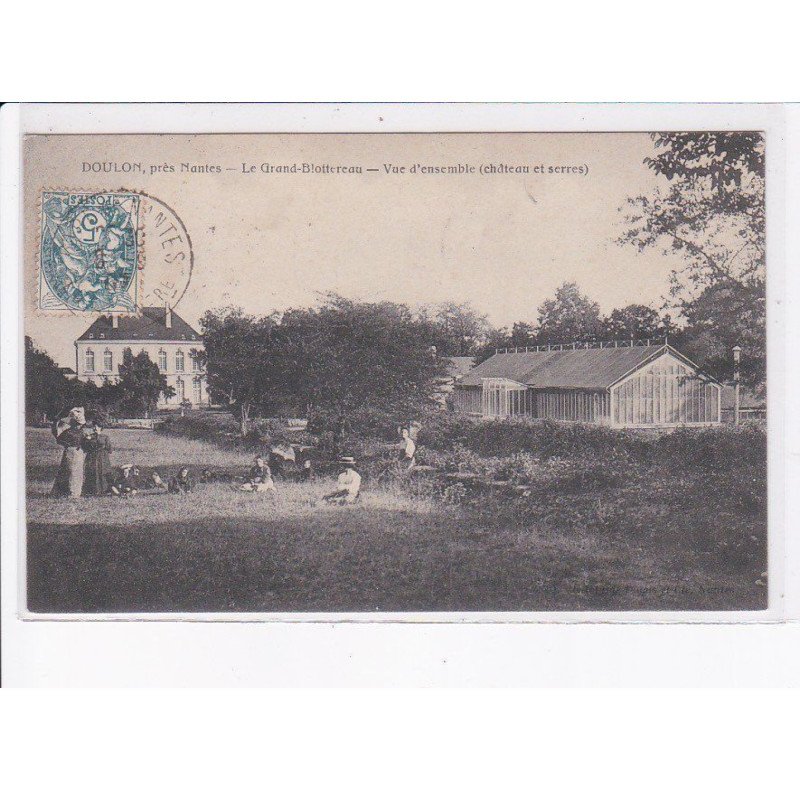 DOULON: le grand-blottereau, vue d'ensemble (château et serres) - très bon état