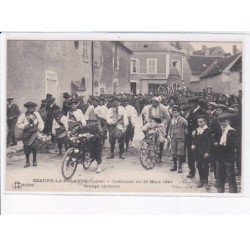 BEAUNE-la-ROLANDE: cavalcade du 29 mars 1914, groupe cyclistes - très bon état