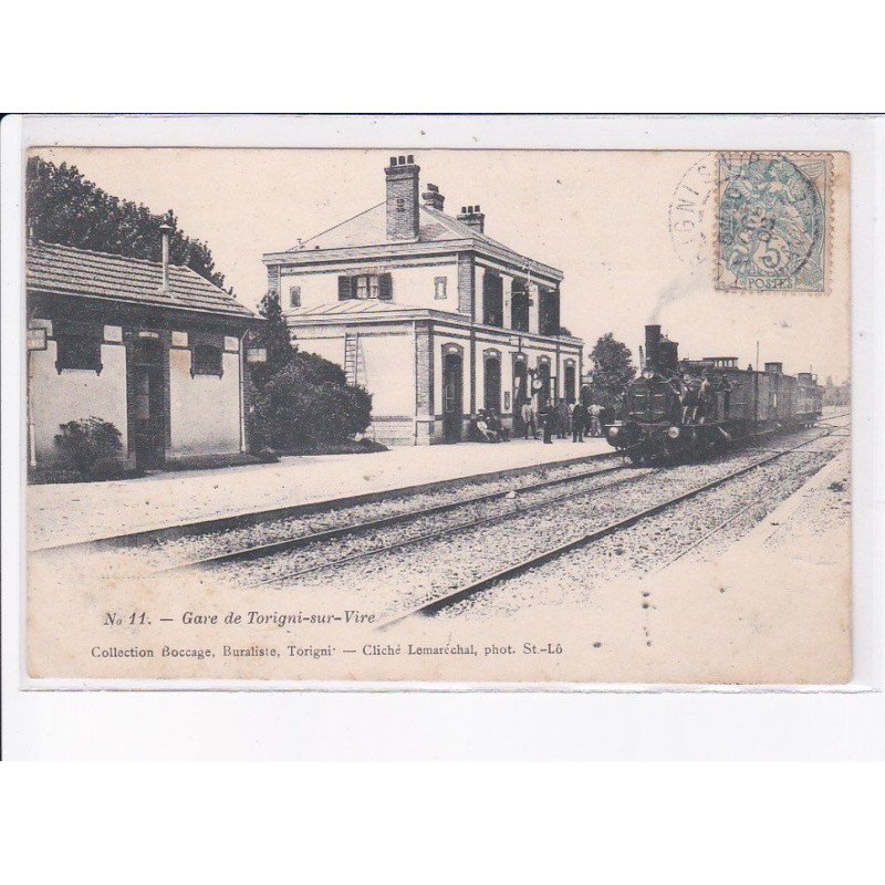 TORIGNI-sur-VIRE: gare, train - état