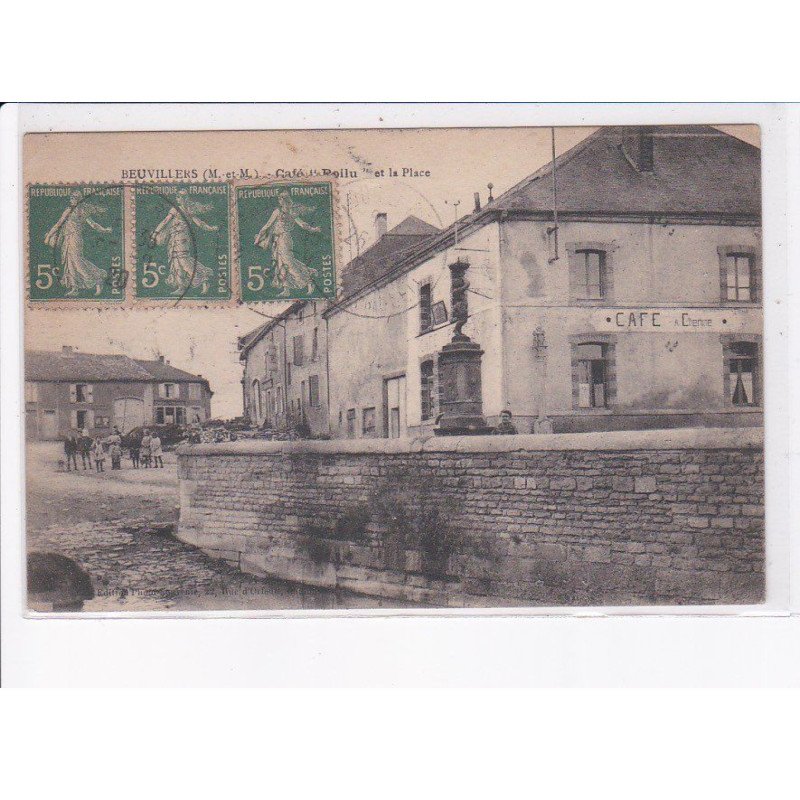 BEUVILLERS: café poilu et la place - très bon état