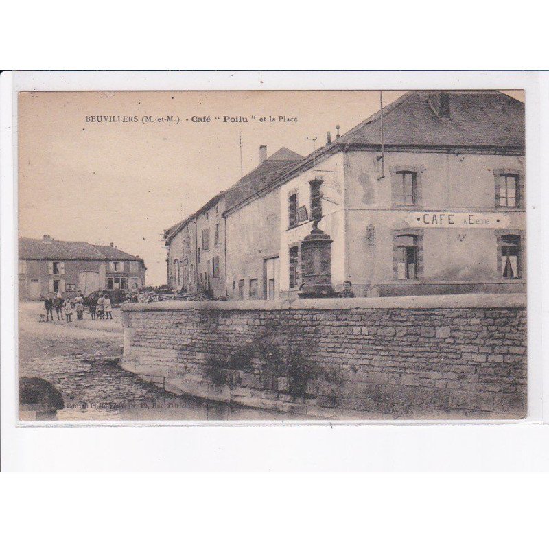BEUVILLERS: café "poilu" et la place - très bon état