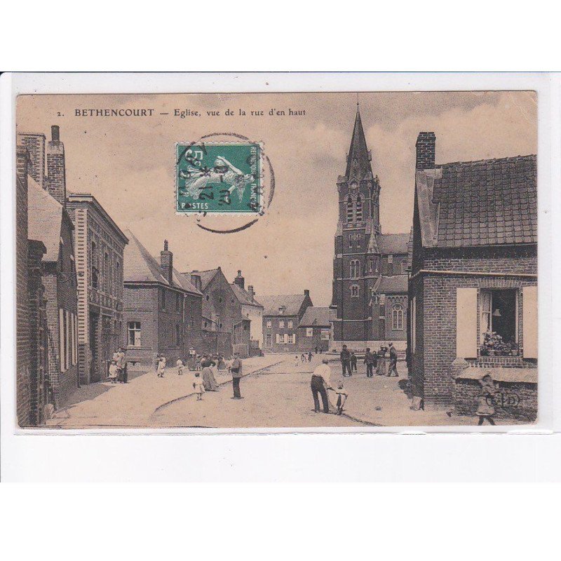 BETHENCOURT: église, vue de la rue d'en haut - état