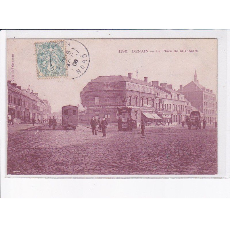 DENAIN: la place de la liberté, tramway - très bon état