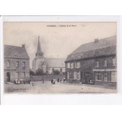 THIENNES: l'église et la place - très bon état