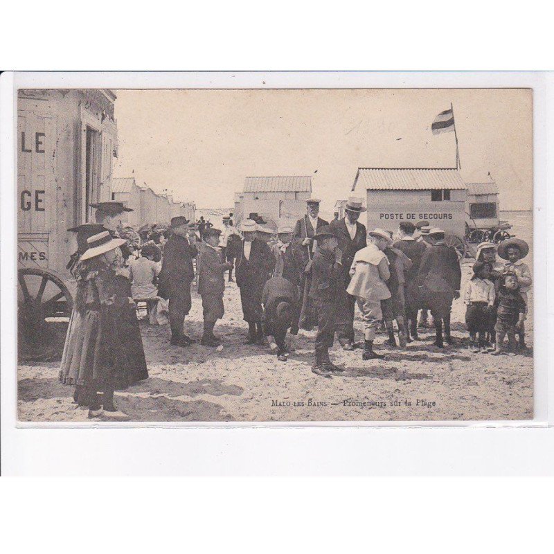 MALO-les-BAINS: promeneurs sur la plage - très bon état