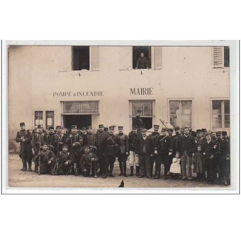 AMBACOURT : carte photo de la caserne de pompiers - très bon état