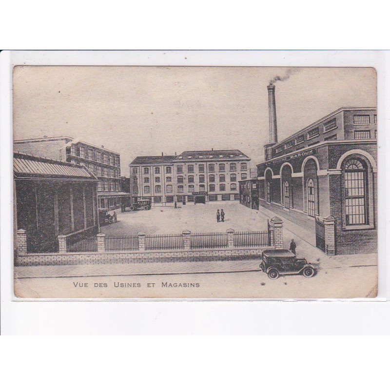 LILLE: vue des usines et magasin, automobile - état