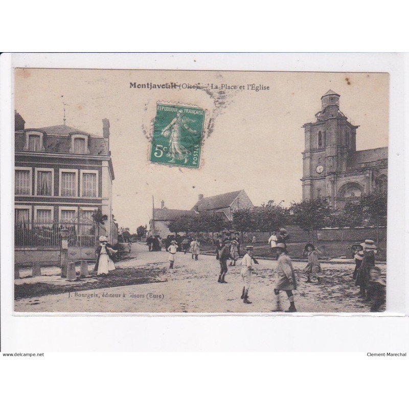 MONTJAVOULT: la place et l'église - état