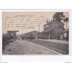 LA CHAPELLE aux POTS: la gare, train - très bon état