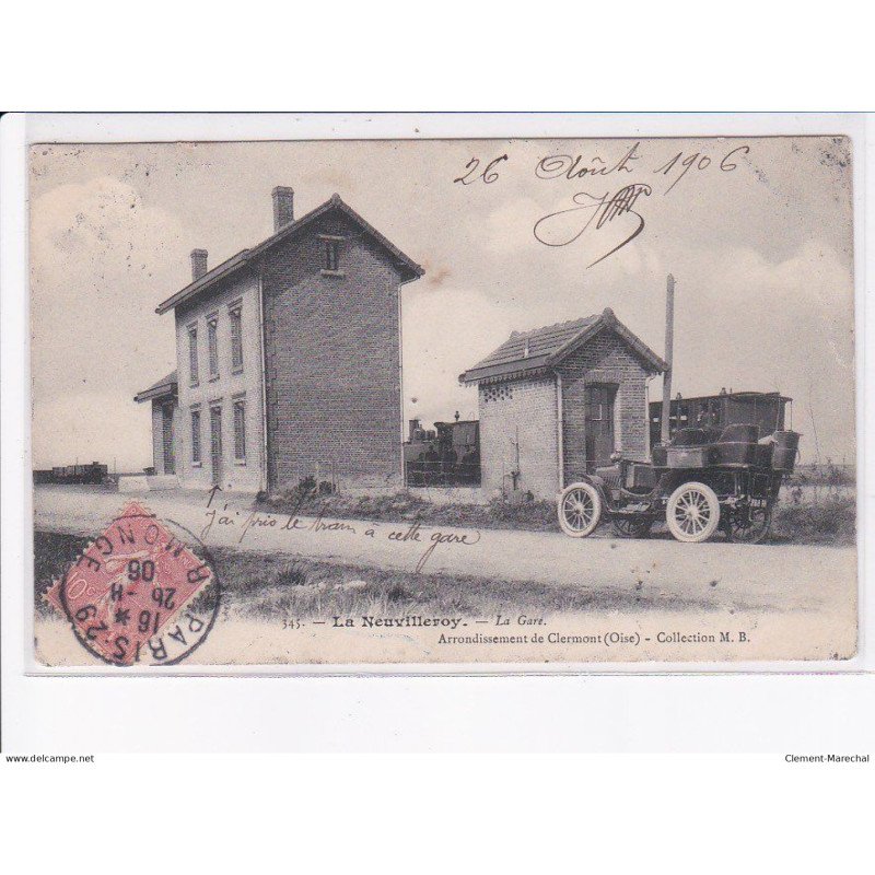 LA NEUVILLE-ROY: la gare, automobile - état