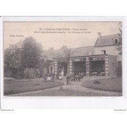 COMPIEGNE: vieux moulin hôtel-café-restaurant reuiller, la terrasse du jardin - très bon état