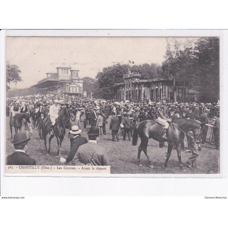CHANTILLY: les courses, avant le départ, chevaux - très bon état