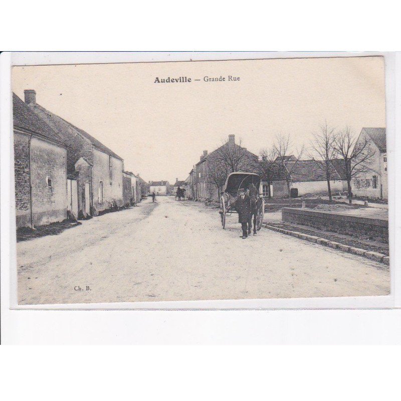 AUDEVILLE: grande rue, attelage - très bon état