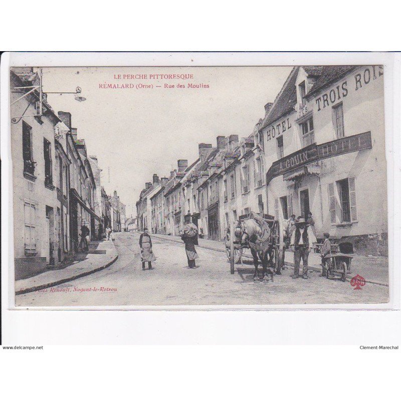 REMALARD: rue des moulins, attelage - très bon état