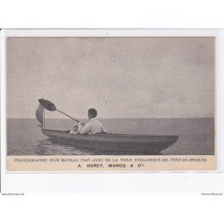 PONT-de-BRIQUES: photographie d'un bateau fait de la toile stéganique, A. Huret, marcq et Cie - très bon état