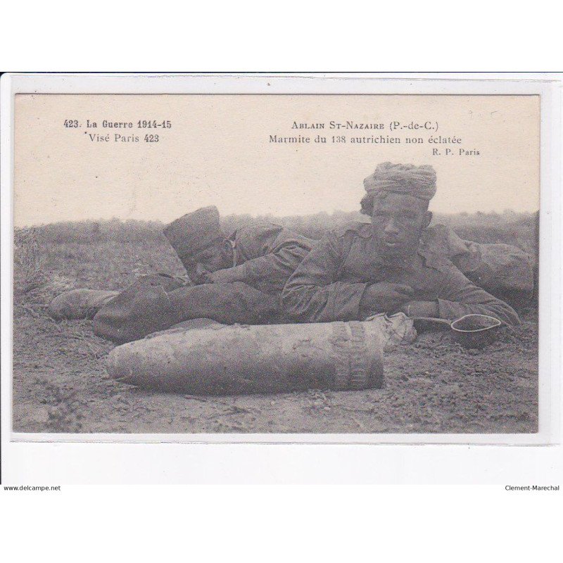 ABLAIN-SAINT-NAZAIRE: marmite du 138 autrichien non éclatée, 1914-1915 - très bon état