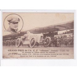 STRASBOURG: grand prix de l'A.C.F. "vitesse" 1922, automobile de course - très bon état
