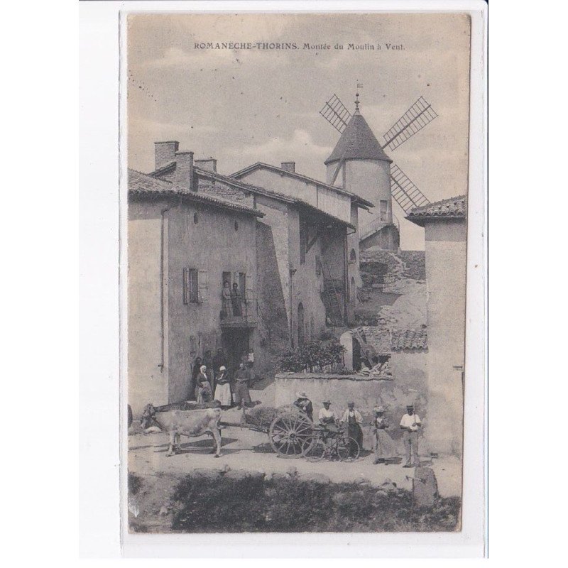 ROMANECHE-THORINS: montée du moulins à vent, attelage - très bon état