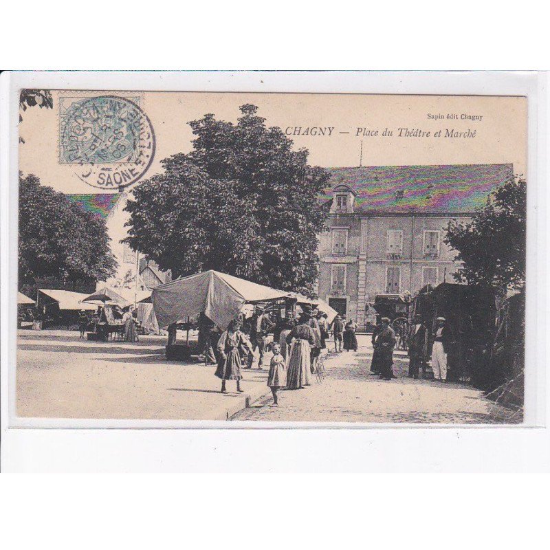 CHAGNY: place du théâtre et marché - état