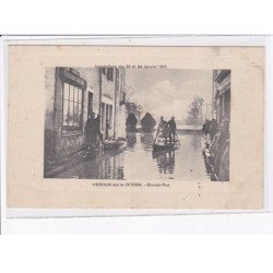 VERDUN-sur-le-DOUBS: grande-rue, inondation janvier 1910 - état