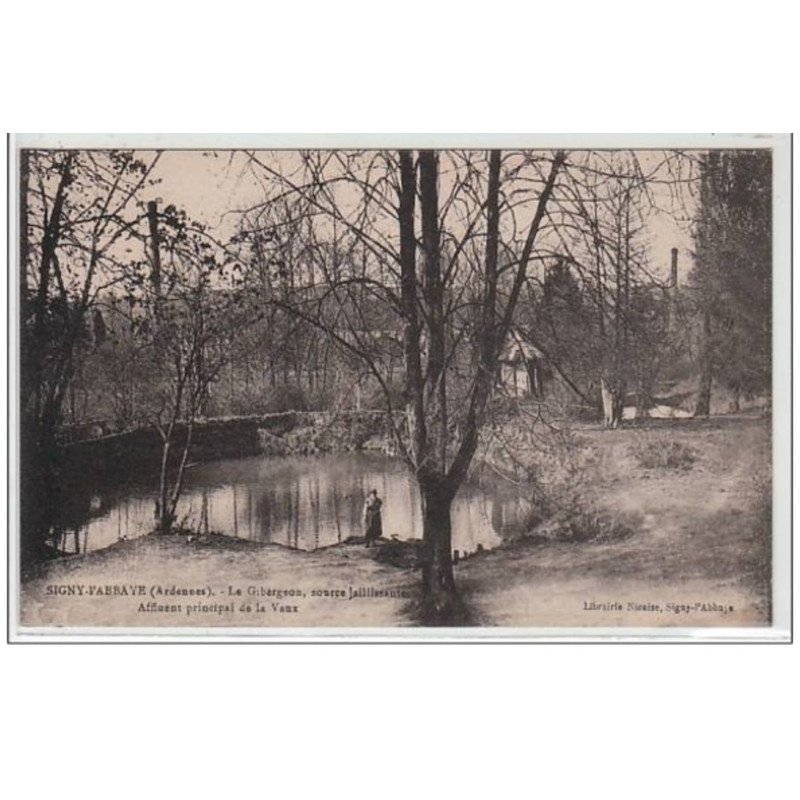 SIGNY L'ABBAYE : le Gibergeon, source jaillissante - affluent principal de La Vaux - très bon état