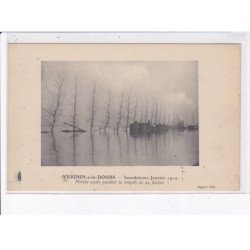 VERDUN-sur-le-DOUBS: inondation janvier 1910, péniche coulée pendant la tempête du 24 janvier - très bon état