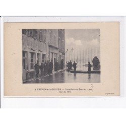 VERDUN-sur-le-DOUBS: inondations janvier 1910, rue du pont - très bon état