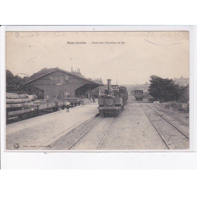 BONNETABLE: gare des chemins de fer, train - état