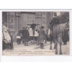 CHAMPAGNE: le dimanche des rameaux, fête des lanciers, le clergé à la porte de l'église - très bon état