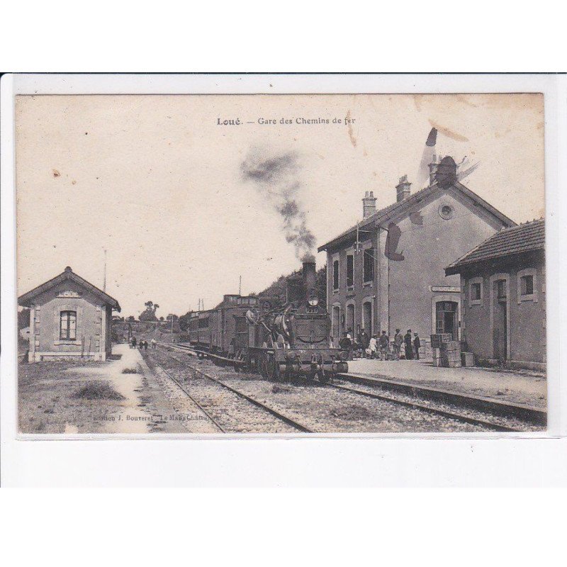 LOUE: gare des chemins de fer, train - état