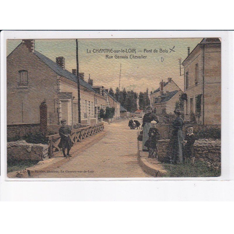 LA CHARTRE-sur-le-LOIR: pont de bois, rue gervais chevalier - très bon état