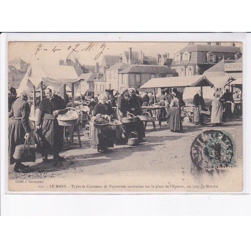 LE MANS: la place de l'eperon un jour de marché - très bon état