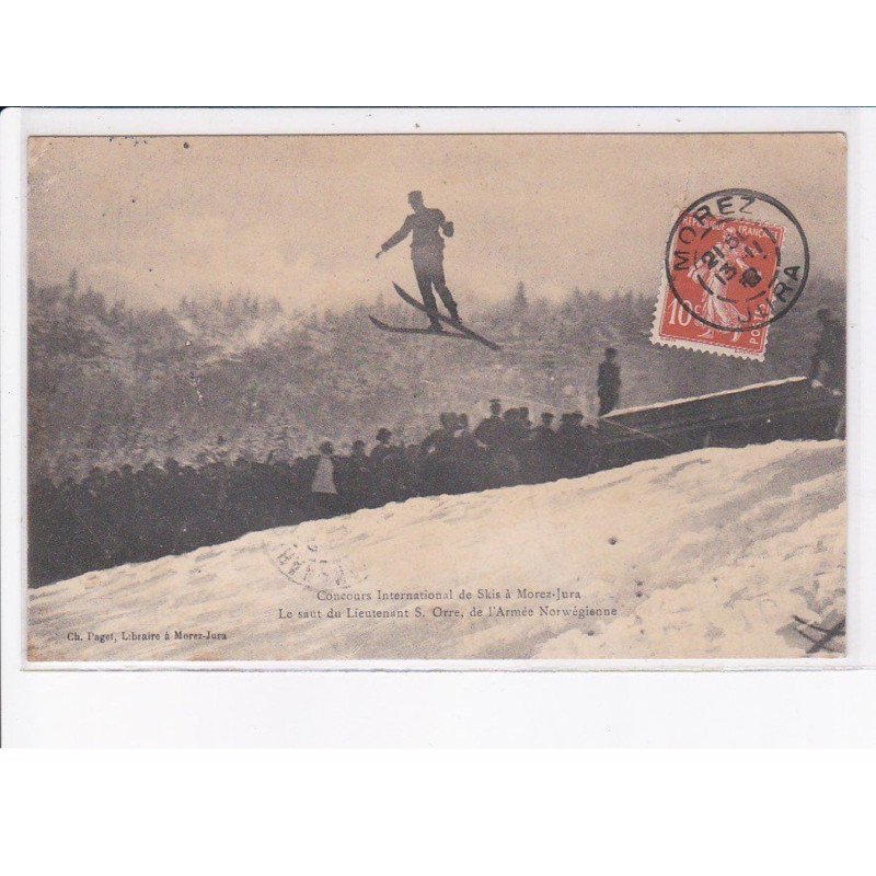 MOREZ: concours international de skis, le saut du Lt. S. Orre de armée norvégienne - très bon état