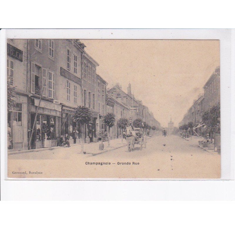 CHAMPAGNOLE: grande rue, attelage - très bon état
