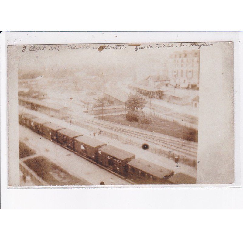 BECON-les-BRUYERES: militaire, train de mobilisation, gare - très bon état