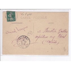 SAINT-LAURENT-les-BAINS: place de la santé, attelage, café du centre - état