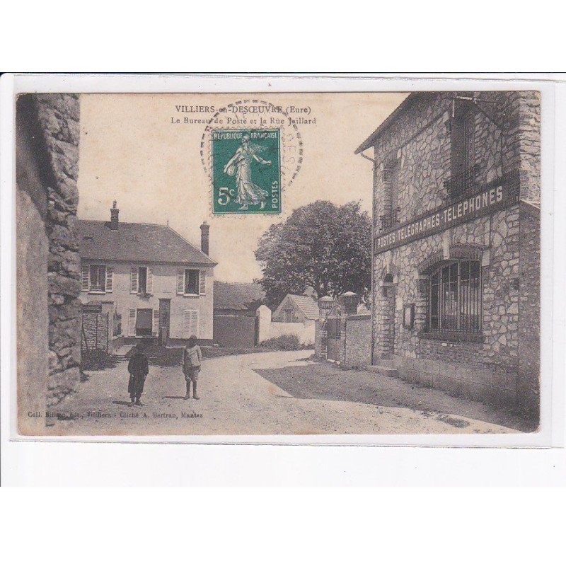 VILLIERS-en-DESOEUVRE: le bureau de poste et la rue jaillard - très bon état