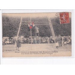 VERNON: concours de gymnastique 1909, mouvement alternatifs de la société des "enfants du havre", fille - très bon état