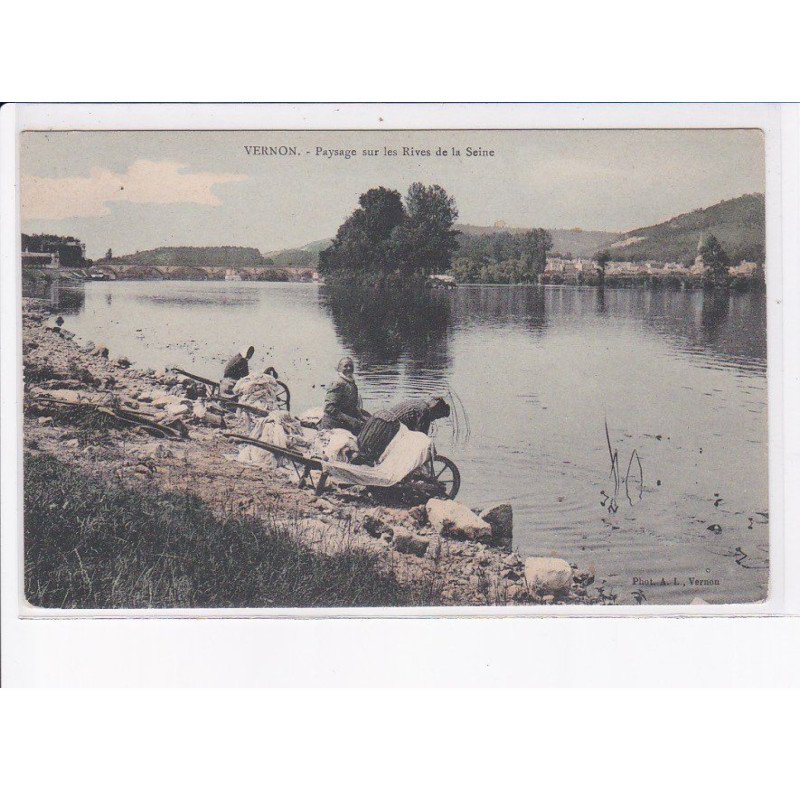 VERNON: paysage sur les rives de la seine - très bon état
