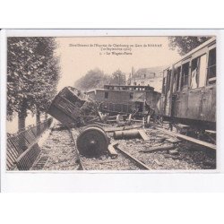 BERNAY: déraillement de l'express de cherbourg en gare de bernay 1910, le wagon-poste - très bon état