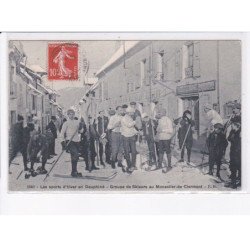 MONESTIER-de-CLERMONT: sports d'hiver en dauphiné, groupe de skieurs - très bon état