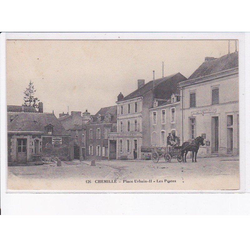 CHEMILLE: place urbain-II, les postes, attelage - très bon état