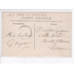 PIERRES: le départ des laitiers, attelages, rare en couleur - très bon état