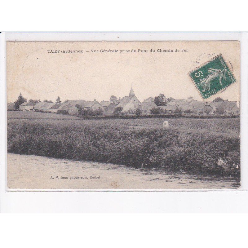 TAIZY: vue générale prise du pont du chemin de fer - très bon état
