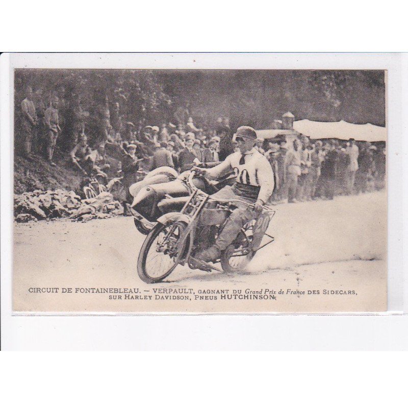 FONTAINEBLEAU: circuit de fontainebleau, verpault, gagnant du grand prix des sidecars - très bon état