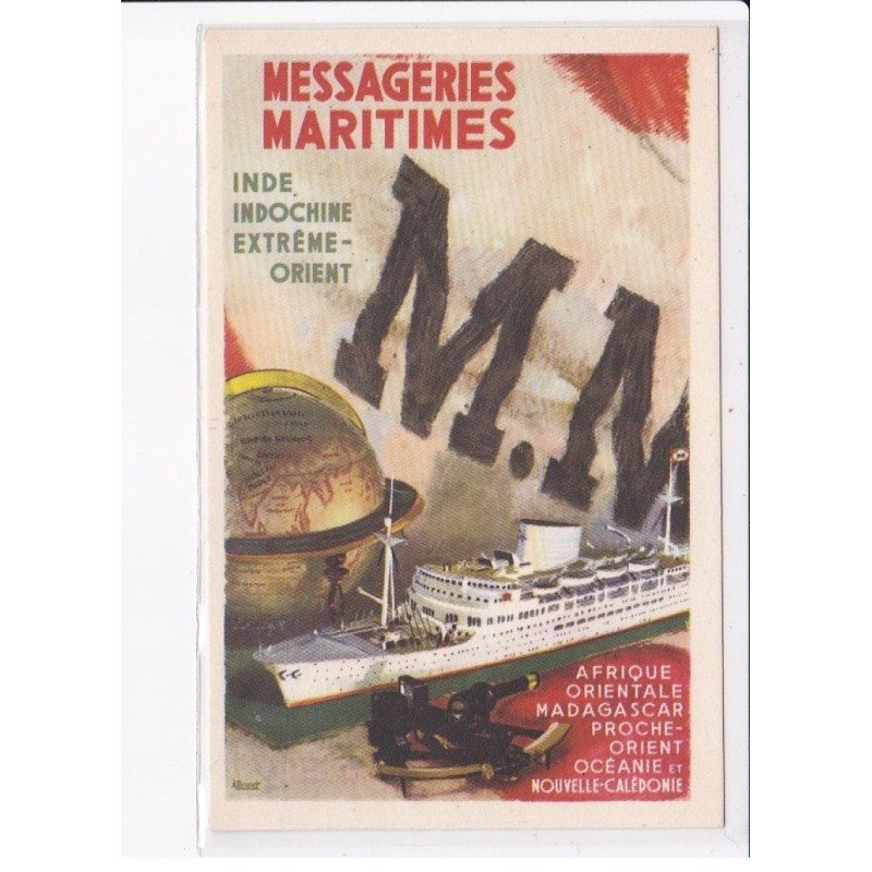 publicité, messageries maritimes indochine extrême-orient, afrique oriental madagascar proche orient - très bon état