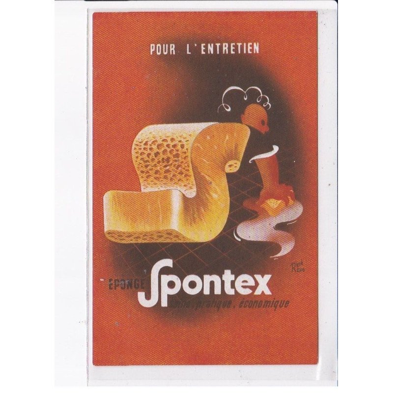 PUBLICITE: surréalisme, René Ravo, pour l'entretien, éponge spontex - très bon état