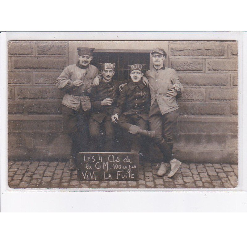 MULHOUSE: militaire, les 4 as de la CM 100 au jus, vive la fuite - très bon état
